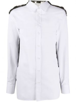 Camisa con estampado geométrico de encaje Maison Margiela blanco