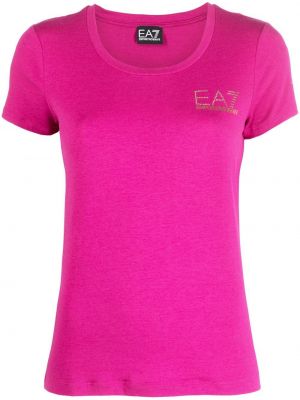 Trykt t-skjorte Ea7 Emporio Armani rosa