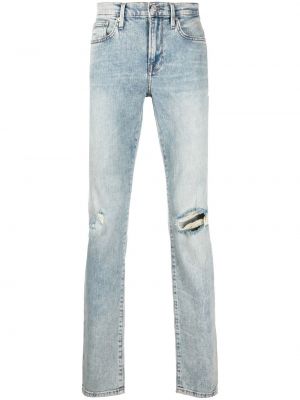 Slim fit skinny džíny s oděrkami Frame modré
