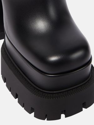 Botines de cuero con plataforma Versace negro