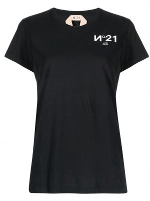 Bavlnené tričko s potlačou N°21 čierna