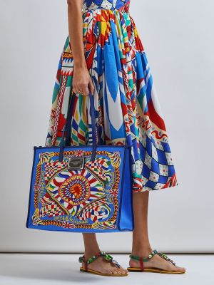Shopper kabelka Dolce & Gabbana modrá