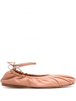 Bőr balerina cipők Forte_forte rózsaszín