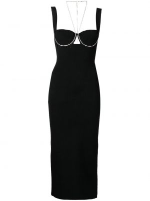 Μίντι φόρεμα με πετραδάκια Galvan London μαύρο