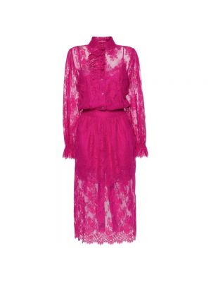 Sukienka z falbankami Ermanno Scervino różowa