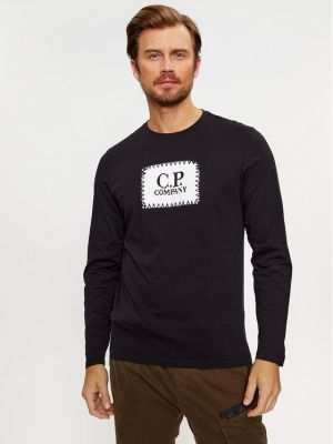 Marškinėliai ilgomis rankovėmis ilgomis rankovėmis C.p. Company juoda