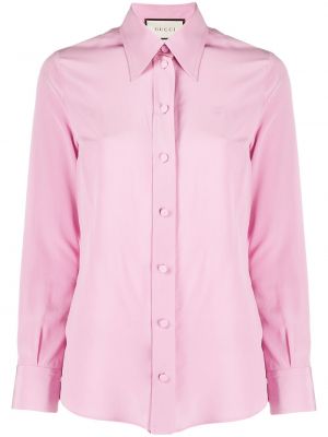Копринена риза Gucci розово