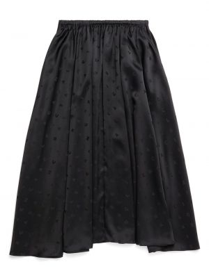 Midi sukně s výšivkou Balenciaga černé