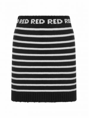 Красная трикотажная юбка в полоску Red Valentino