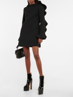Mini vestido de seda de crepé Valentino negro