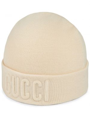 Haftowana czapka Gucci biała