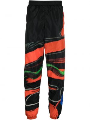 Pantaloni cu imagine cu imprimeu abstract Moschino negru
