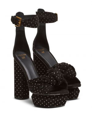 Sandały z kryształkami Balmain czarne