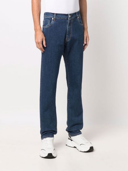 Straight fit džíny s výšivkou Billionaire modré