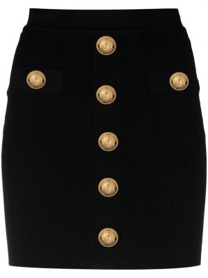 Pletená minisukňa na gombíky Balmain čierna