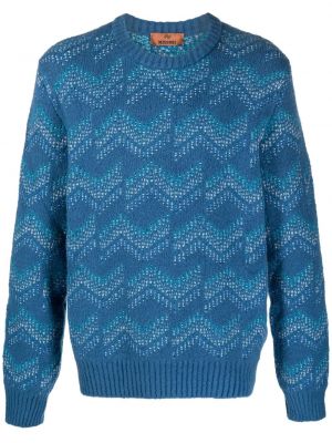 Жакардов пуловер Missoni синьо