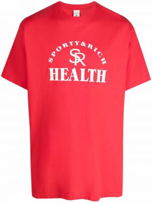 Camiseta con estampado Sporty & Rich rojo