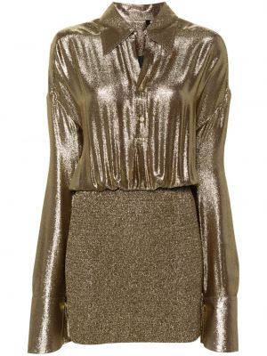 Κοκτέιλ φόρεμα Petar Petrov χρυσό