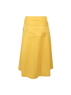 Falda midi de lana con cremallera Jil Sander amarillo