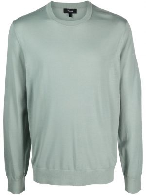 Pull en tricot col rond Theory vert