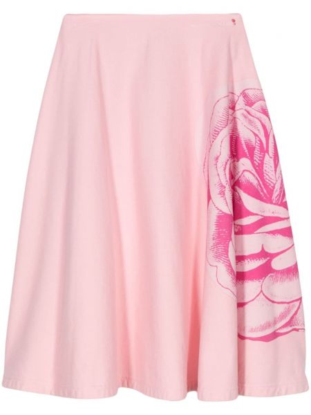 Pamučna suknja s cvjetnim printom s printom Marni ružičasta