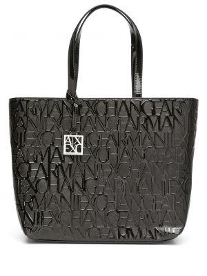 Nakupovalna torba s potiskom Armani Exchange črna