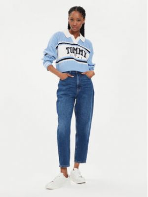 Svetr relaxed fit Tommy Jeans modrý