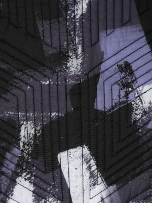 Pikowana szal z nadrukiem w abstrakcyjne wzory Y-3 czarna