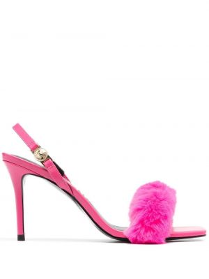 Кожа ниски обувки Versace Jeans Couture розово