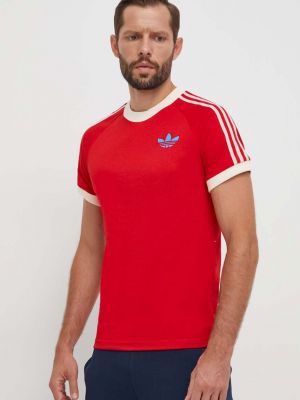 Tričko s aplikacemi Adidas Originals červené