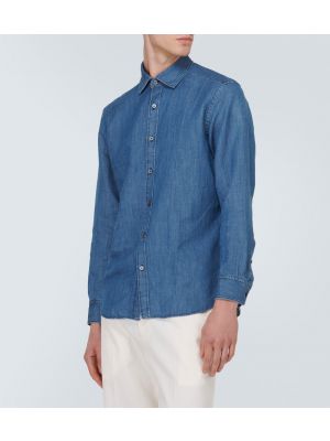 Rifľová košeľa Zegna modrá