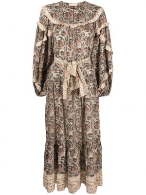 Opaskové šaty s potlačou s abstraktným vzorom Ulla Johnson