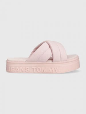 Розовые шлепанцы Tommy Jeans