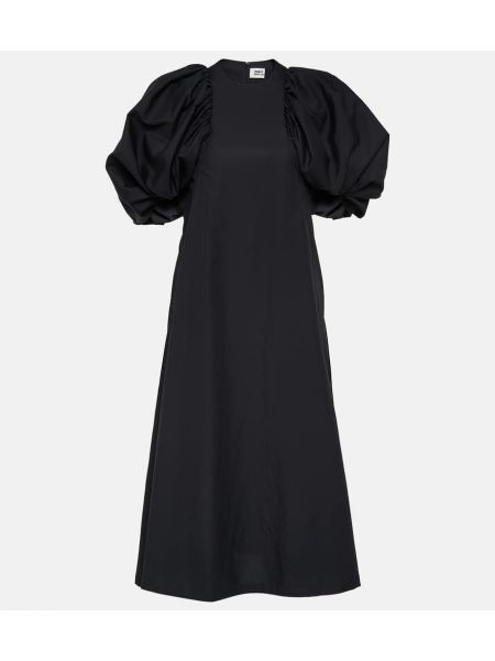 Βαμβακερή μίντι φόρεμα Noir Kei Ninomiya μαύρο