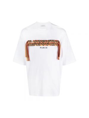 Koszulka oversize koronkowa Lanvin biała