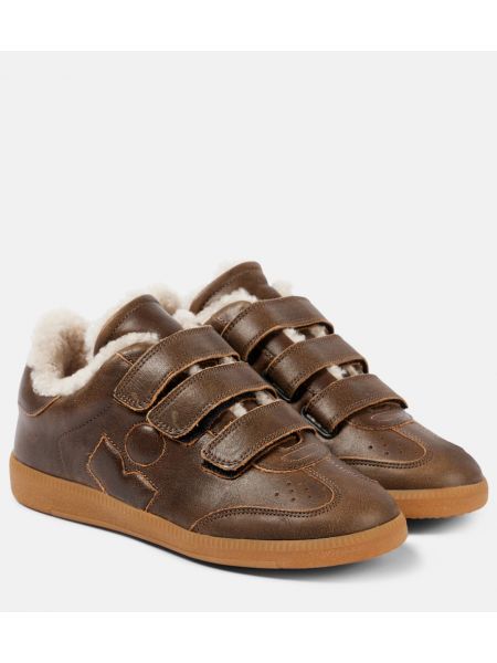 Deri sneaker Isabel Marant kahverengi