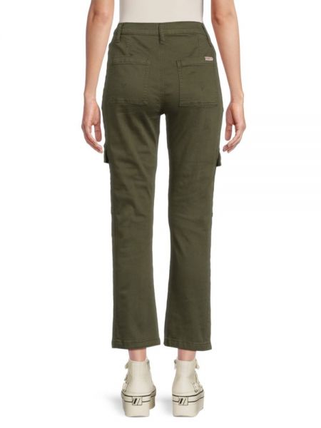 Прямые джинсы с высокой талией Hudson зеленые