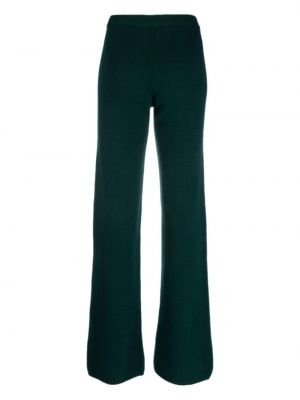 Dzianinowe haftowane spodnie Ermanno Firenze zielone