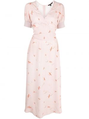 С запахом платье миди с принтом Armani Exchange, розовое