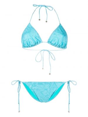 Bikini con stampa paisley Etro blu