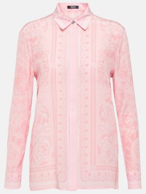 Svilena košulja Versace ružičasta