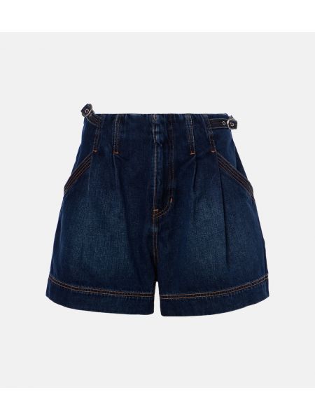 Højtaljet denimshorts Veronica Beard blå