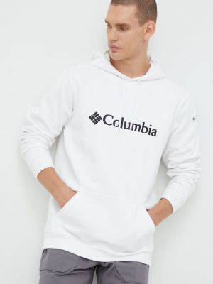 Bluza z kapturem z nadrukiem Columbia biała