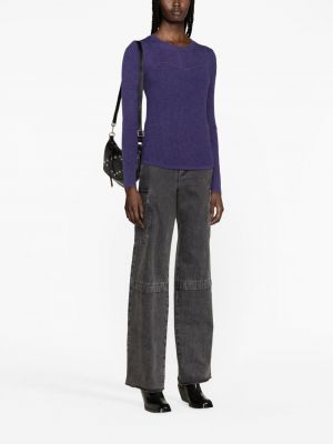 Vlněný svetr z merino vlny Isabel Marant fialový