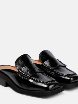 Kožené domáce papuče Ganni čierna