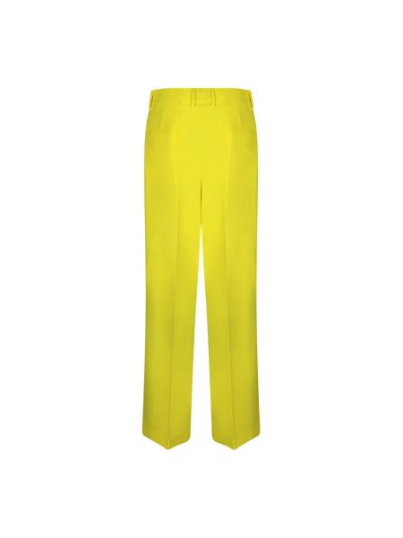 Pantalones rectos de lana con cremallera Msgm amarillo