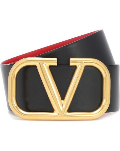 Oboustranný kožený pásek Valentino Garavani zlatý