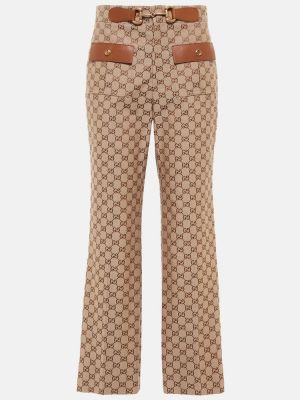 Ravne hlače Gucci rjava