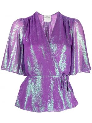 Bluse mit v-ausschnitt Forte_forte lila