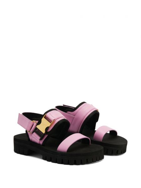 Kožené sandály Giuseppe Zanotti růžové